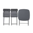 Table de jardin type bistrot pliable anthracite avec 2 chaises également pliables en acier galvanisé robuste-3