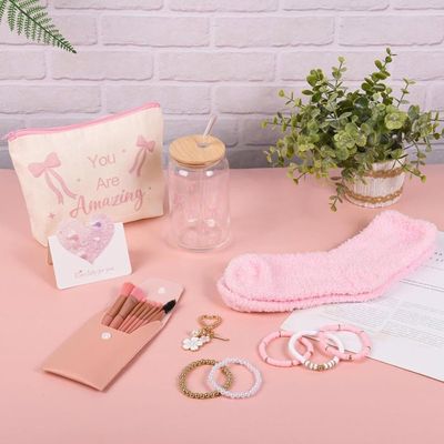 Coffret Cadeau Fille 9-15 Ans - Gobelet, Pinceaux Maquillage, Trousse, Collier - Anniversaire Noël