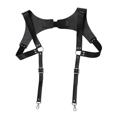 Bretelles En Cuir Véritable Vintage Pour Homme - Réglables, Boucles à Clips, Cuir Pleine Fleur