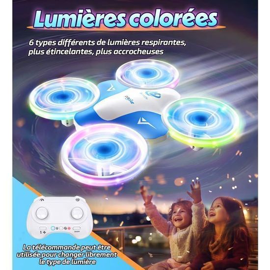 Mini Drone Pour Enfants De 6 7 8 9 Et 10 Ans Et Plus, Jouet Avion Télécommandé Pour Enfants Et Débutants Avec Lumières LED | Rakuten