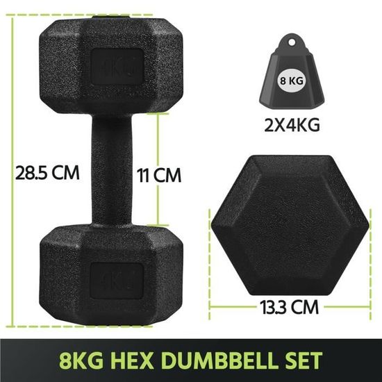 Lot 2 Pinces Haltères Hexagonales + 6 Clips Ressort – Fixation Sûre Pour Barres Courtes Et Longues, Fitness