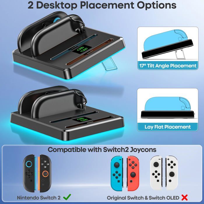 Station D'accueil Pour Nintendo Switch - Chargeur Manettes VG-K502 - Marque Kytok - Occasion