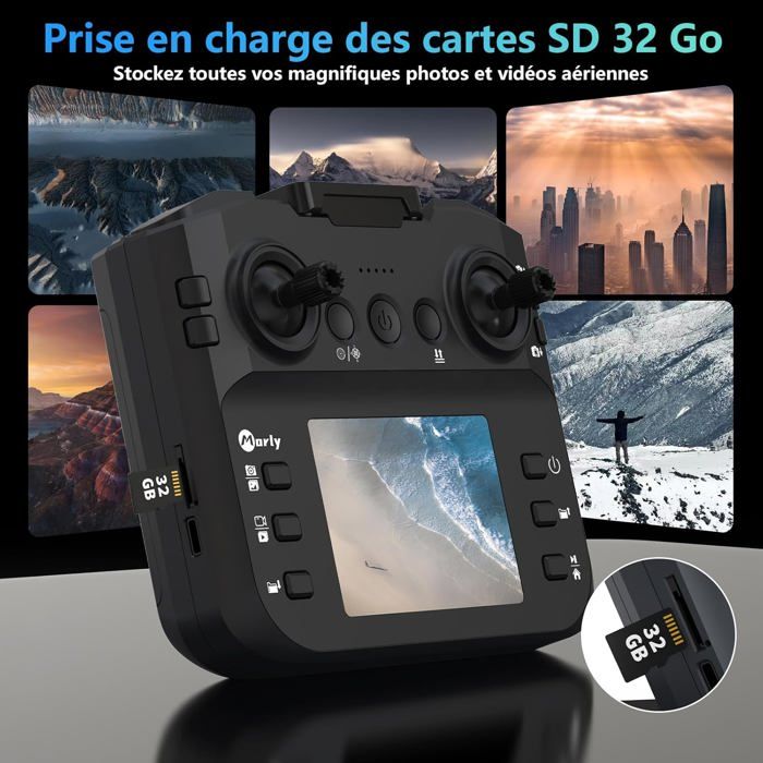 Drone Avec Appareil Photo 1080p, Quadricoptère RC Pliable Avec Sac De Transport 3 Batteries 30 Minutes De Temps De Vol Gest Amz B