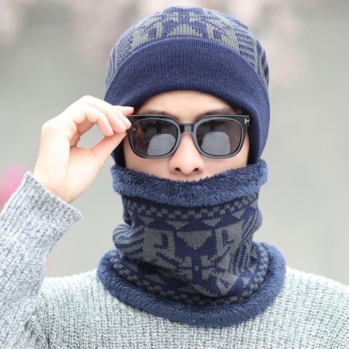 Cache cou en laine pour hommes, cache masque, cagoule, écharpe, bonnet  tricoté, Skullies, hiver gray 55-60cm - Cdiscount Prêt-à-Porter