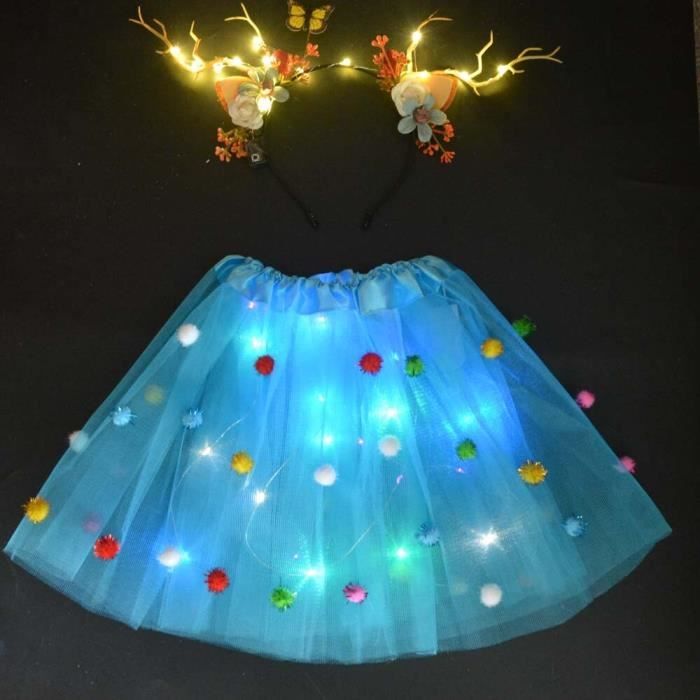 Guirlande lumineuse,Vêtements lumineux LED pour filles, jupe Tutu