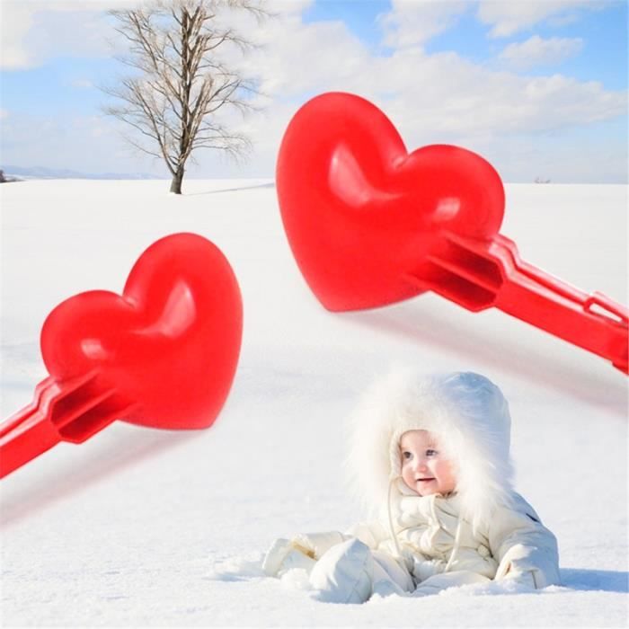 Moule à boule de neige en forme de coeur rouge pour enfant, outil