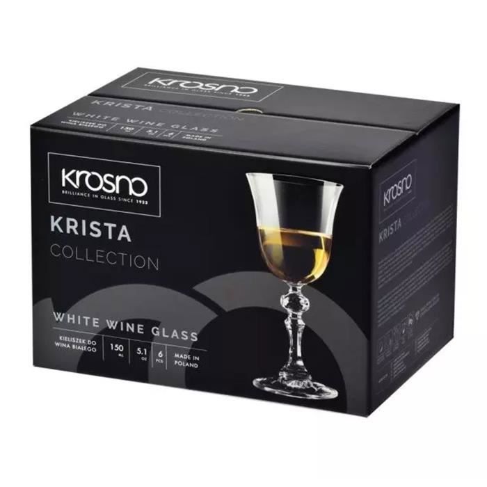 Lot De 6 Verres à Vin Blanc 150 Ml - Collection Krista KROSNO - Cristallin Sans Plomb