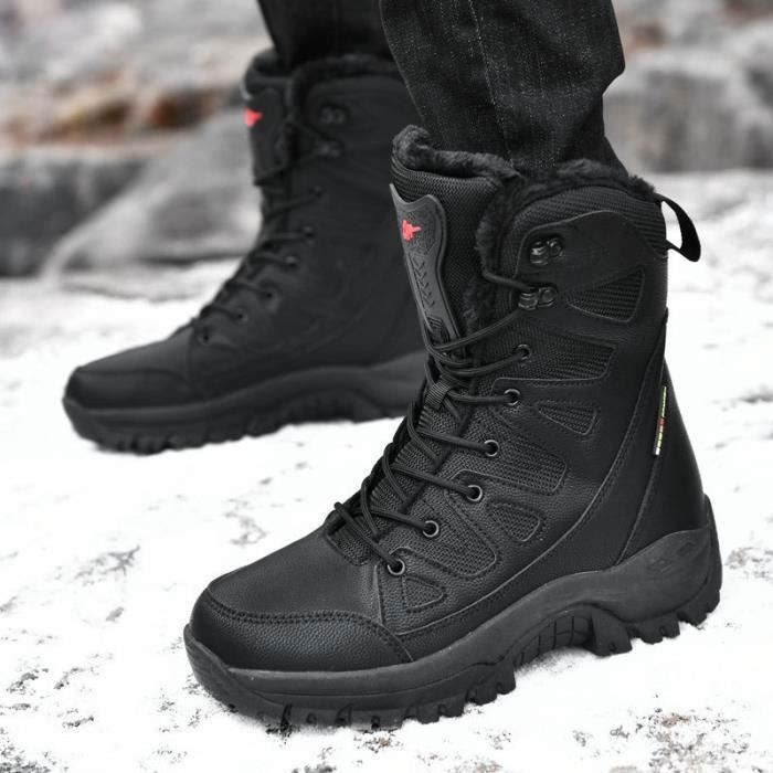 Bottes De Neige Chaudes Homme/Femme - Doublure Peluche Longue, Antidérapantes, Imperméables, Marche Hiver Ski Pluie