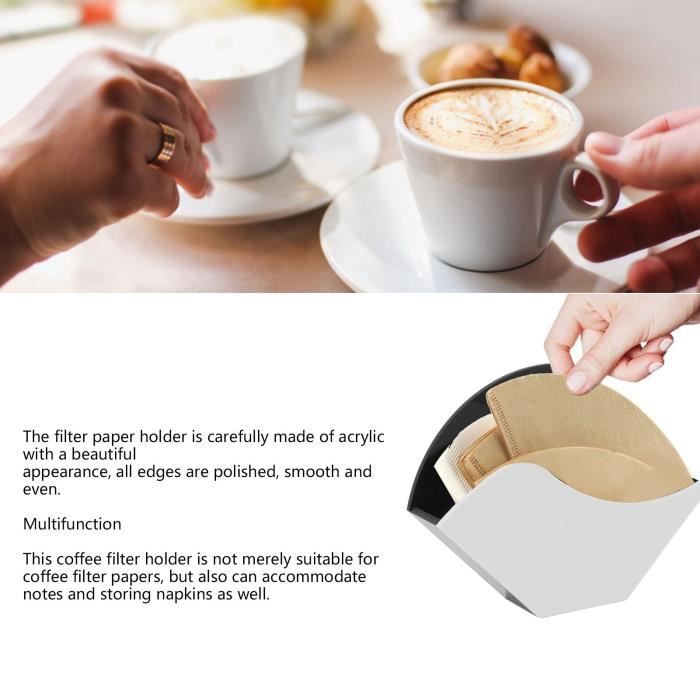 Tbest Support de papier filtre à café Porte-Filtre à café Stockage