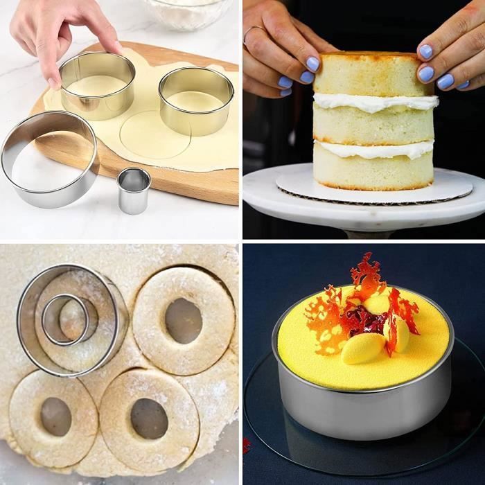 6 Emporte-pièces Ronds En Acier Inoxydable - Tailles 5.2 à 15.5 Cm, Pour Biscuits, Gâteaux, Pâtisseries (design Empilable) - 6