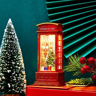 Lot De 2 Lanternes De Noël Avec Bâton De Neige, LED - Père Noël Et