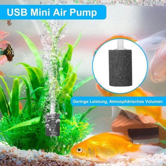 Pompe Air Pour Aquarium Mini USB, Bulleur Du2019Oxygène Portable Avec Pierre Bulles,pour Aquariums Eau Douce E POMPE A EAU AQUARIUM