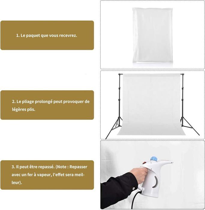 Toile De Fond Blanc UTEBIT 2x3m - Fond Photo Polyester Studio Professionnel