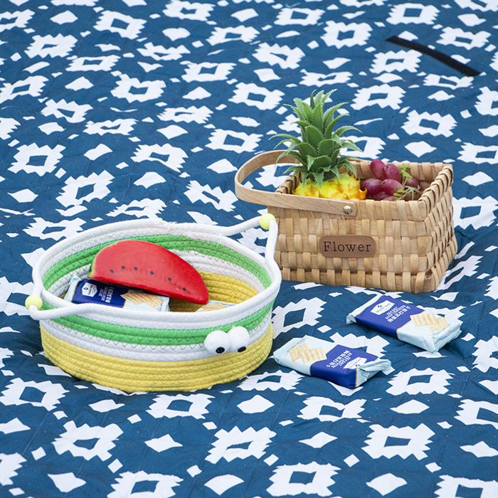 Couverture De Pique-Nique, 300 X 200 Cm, 4 Piquets De Sol Grand Tapis Pour Camping Jardin Plage Exterieur Hydrofuge Pliable Portable Vert Et Bleu 82107909
