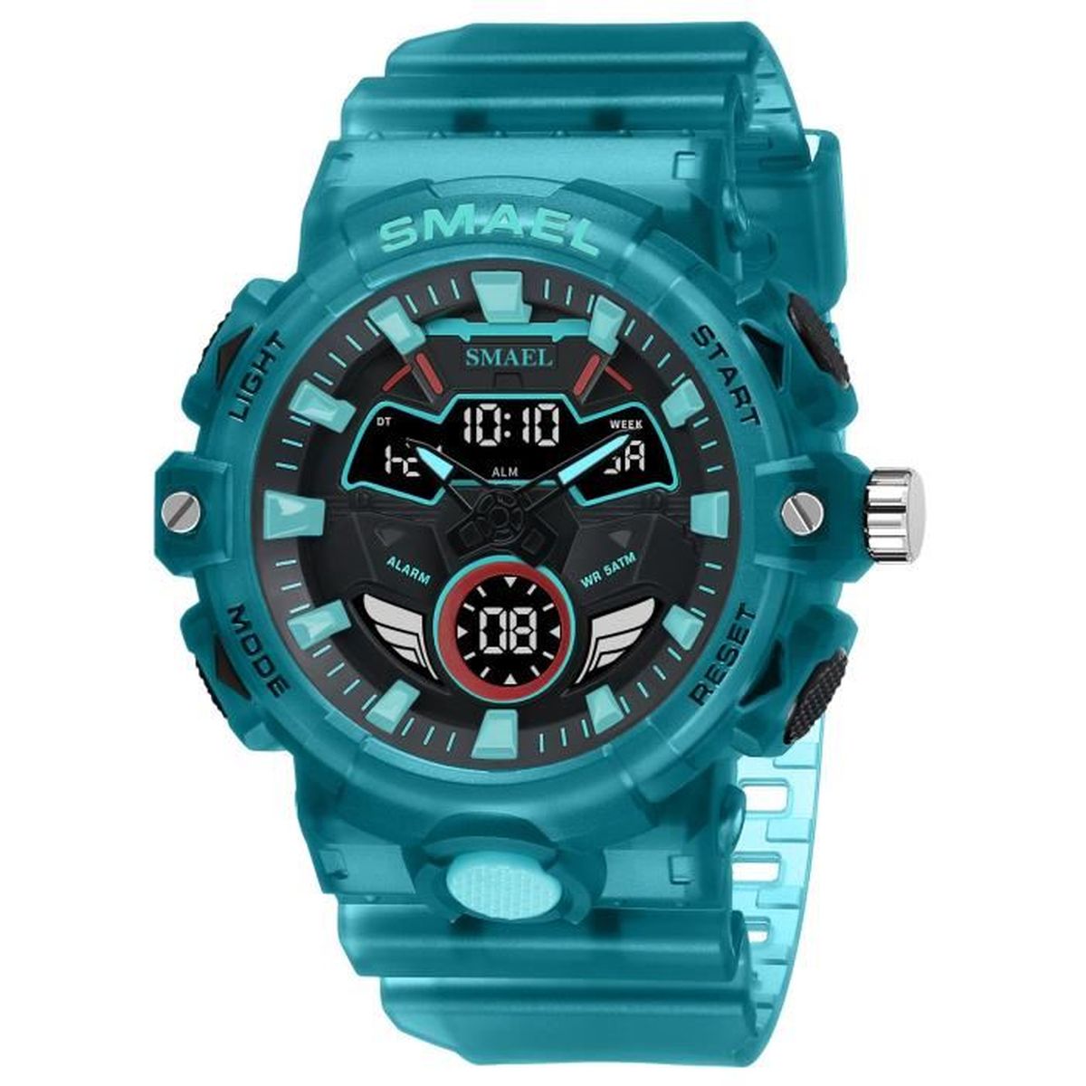 Montre LED Numérique Silicone Hidden Touch - Couleur Sarcelle - Neuf Sans Emballage