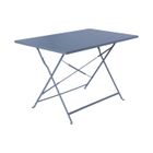 SWEEEK Table de jardin bistrot pliable - Emilia rectangle bleu grisé- Table rectangle 110x70cm en acier thermolaqué