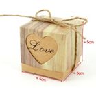 BRAND 100x Boîte à dragées 5cm en papier kraft couvercle Coeur Love kraft + cordon jute bonbonnière faveur cadeau pour mariage