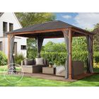 Tonnelle de jardin TOOLPORT Forest Superior 3x4m - Gris - Imitation chêne - Autoportante