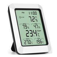 Hygro-thermomètre Thermostat Humidité Mesure de Température  Min/Max Fil de Capteur, indicateur de confort d'air, piles AAA inclus