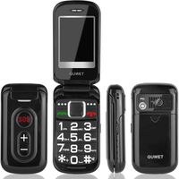 Guwet Téléphone Portable Senior Clapet Débloqué avec Grandes Touches,Big Bouton SOS,Basique Telephone Mobile pour Personne Agée