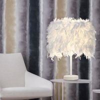 MOGOG Moderne Lampe de Table - Lampe de Chevet en Plume - Vintage - Blanc