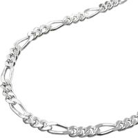 Collier chaîne femmes chaîne figaro 2 x coupe de diamant en argent 925 collier pendentif de longueur de chaîne de 45 cm de largeu