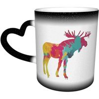 Mug changeant de chaleur, Splatter Moose personnalisé tasse à café sensible à la chaleurau lait tasses à {CD2514244}