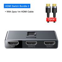 BULDURE DE SWITCH HDMI 2 Baseus – commutateur HDMI 4K 60Hz bidirectionnel, adaptateur Audio HDR pour PS4 TV B