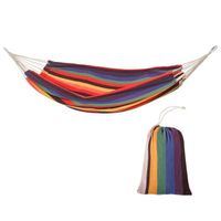 Hamac de voyage respirant portable Outsunny - Toile de hamac en coton et polyester multicolore - 290L x 150l cm