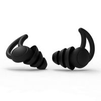 Bouchons d'oreilles en silicone anti-bruit Sleep Special Sleep, artefact d'apprentissage étudiant, noir
