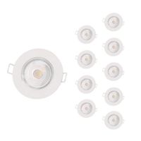 Spot LED Encastrable Étanche Rond 5W Blanc (Pack de 10) - SILAMP - Blanc Chaud - IP65