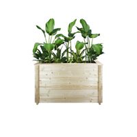 Plate-bande surélevée en bois - 118x38xH69 cm – Jardinières en bois pour fleurs, herbes aromatiques, légumes – Timbela M615