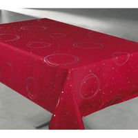 Nappe anti tache rectangulaire "Apollo Effet Métal Silver" 145 x 300 cm (8 à 12 couverts) - Couleur: Rouge
