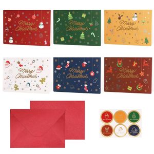 Lot De 36 Papier à Lettre De Noël Vintage Avec Enveloppes Kraft - 12 Cartes + 12 Enveloppes + 12 Autocollants