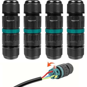GTIWUNG Connecteur Étanche 2 Broches 10 Packs - Prise Mâle Femelle Waterproof Pour Moto Voiture Camion