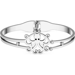 BRACELET - GOURMETTE Bracelet en acier inoxydable avec pieuvre, baleine et dauphin pour femme - Bijoux d'été cadeaux
