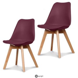 Lot De 6 Chaises Style Scandinave Catherina Rouge Achat Vente Chaise Cdiscount
