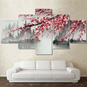 OBJET DÉCORATION MURALE JHB-179 Peinture chinoise de paysage modulaire, 5 
