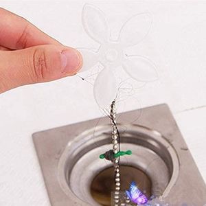 SIPHON DE LAVABO 5PCS Forme de Fleur Chaîne de Nettoyage pour Siphon de Salle de Bain-Douche Tuyau de Drague Attrape et Enlève Les Cheveux[926]