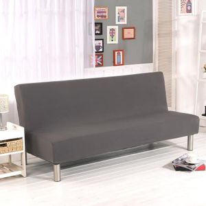 Pour lhiver 3 places Antid/érapante Housse de canap/é sans accoudoirs en velours sans accoudoirs Convient pour canap/é-lit pliant Couleur unie Housse de canap/é et de lit Extensible