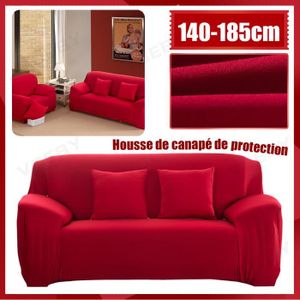 HOUSSE DE CANAPE Housse de canapé de protection 2 places en polyester pour meubles de maison douce luxueuse - vin rouge -ABI