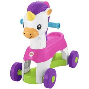 VEHICULE PORTEUR FisherPrice Nouveau  Porteur Licorne balade musicale  jouets 1er age un porteur pour améliorer l'équilibre de l'enfant