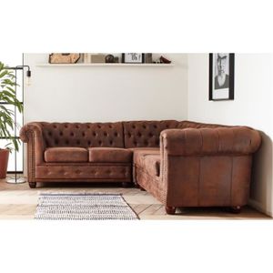 CANAPE CONVERTIBLE Canapé d'angle Chesterfield 5 places - Winston - s