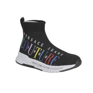 BASKET Basket Versace Jeans Couture dame Dynamic Dis.20 noire montante en textile avec impression logo multicolore.-40