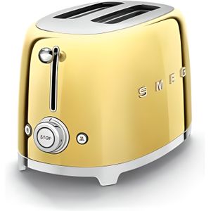 GRILLE-PAIN - TOASTER Grille Pain SMEG 2 tranches Années 50 - 950W Or TS