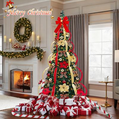 135/200/225 cm Sapin de Noël Artificiel avec Lumières LED, Arbre de Noël avec Support Métallique, Arbre de Noël Décoratif avec Branches en PVC, pour | Leroy Merlin