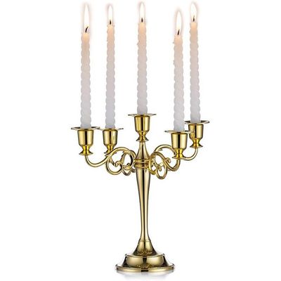 Hewory – Lot De 2 Bougeoirs En Laiton Fin Et Court Doré Pour Centres De Table De Mariage, Noël, Fête D'anniversaire, Vacances, Salle à Manger