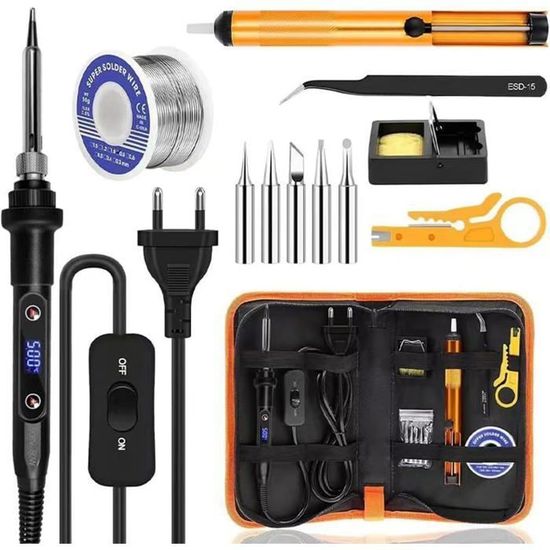 Kit Fer à Souder électrique 5 Pièces - Réglable Avec Interrupteur - Neuf