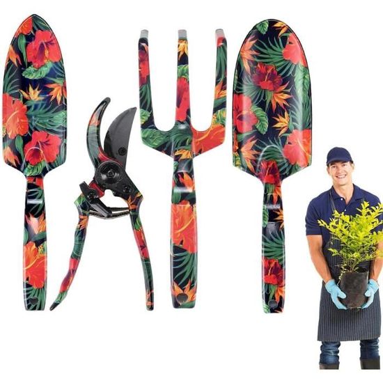 Ensemble D'Jardinage,4 Jardinage Floral Pour Jardinier | Kit Jardinage Avec  Râteau À Main, Bêche, Sécateur, Pelle Pour Plant[u729]