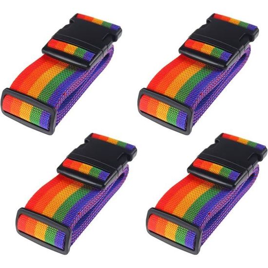 Lot De 2 Sangles Élastiques De Fixation Pour Bagages - Réglables, En Polyester - Pour Attacher Un Sac Sur Une Valise - Voyage Pratique